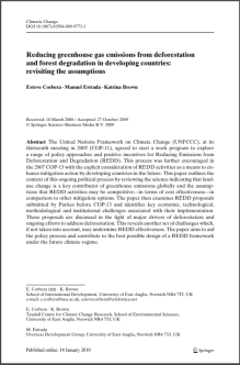 redd revisiting the assumptions climatic change